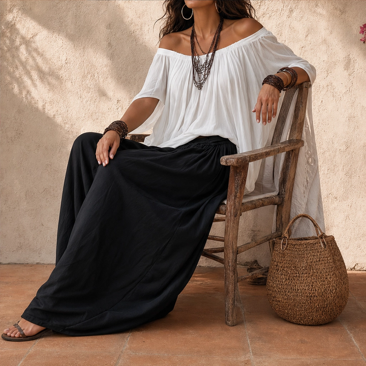 Sienne™ – Off-Shoulder Top &amp; Lantern Pants 2-Piece Set + 50% OFF