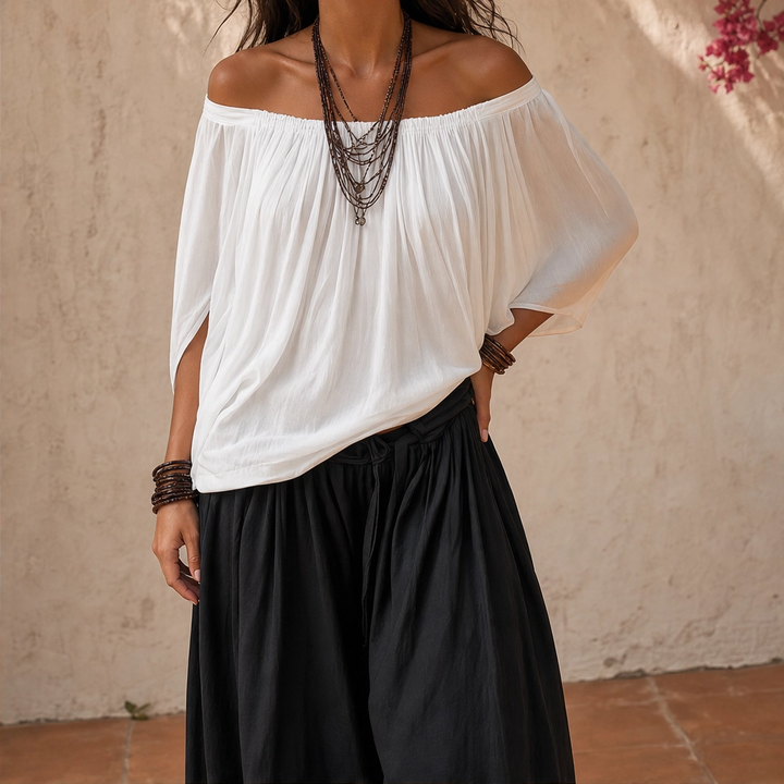 Sienne™ – Off-Shoulder Top &amp; Lantern Pants 2-Piece Set + 50% OFF