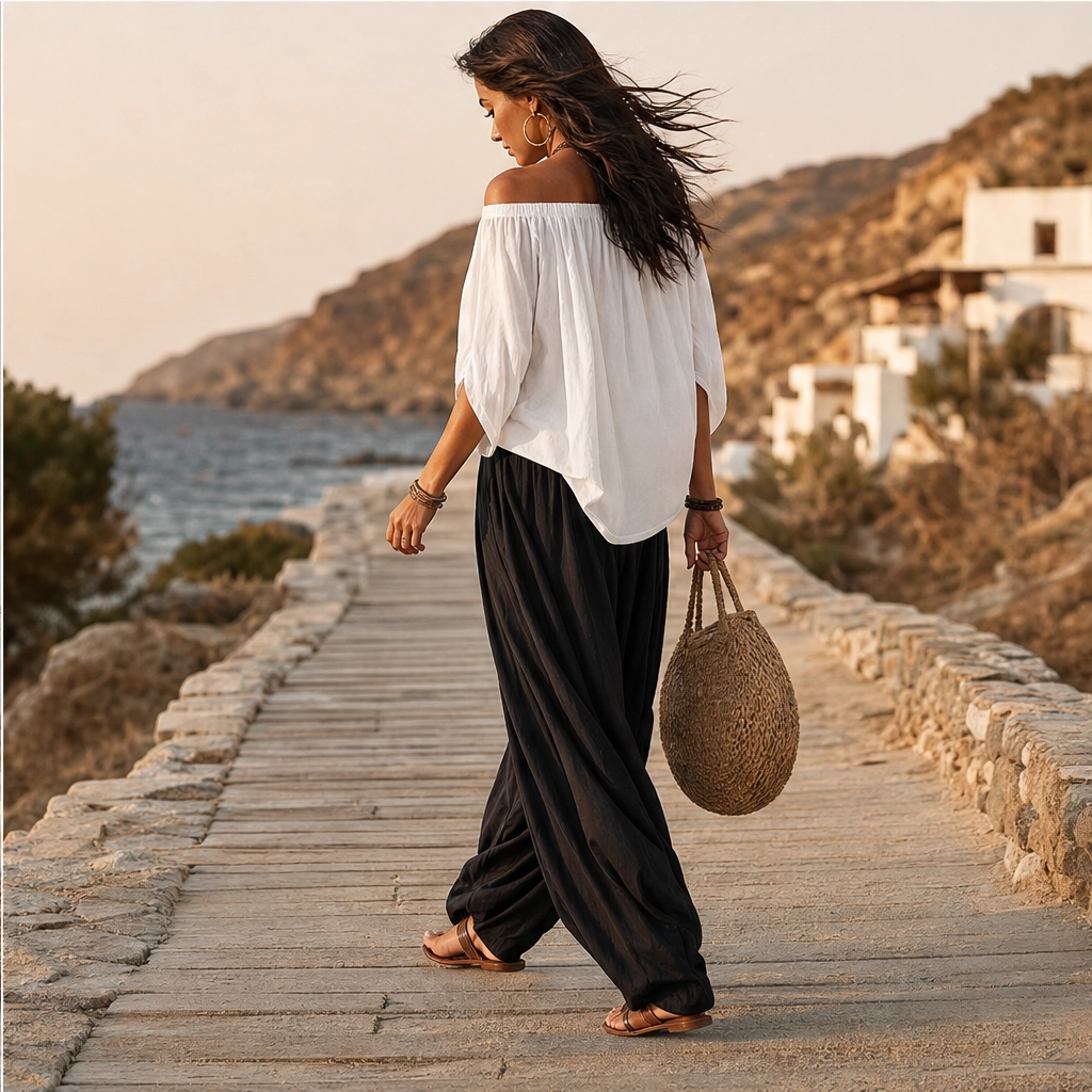 Sienne™ – Off-Shoulder Top &amp; Lantern Pants 2-Piece Set + 50% OFF