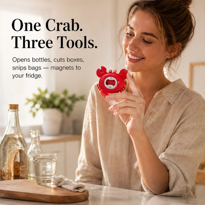 Pinchet – 3-in-1 Magnetic Crab Bottle Opener, Box Cutter &amp; Mini Scissors + 50% OFF