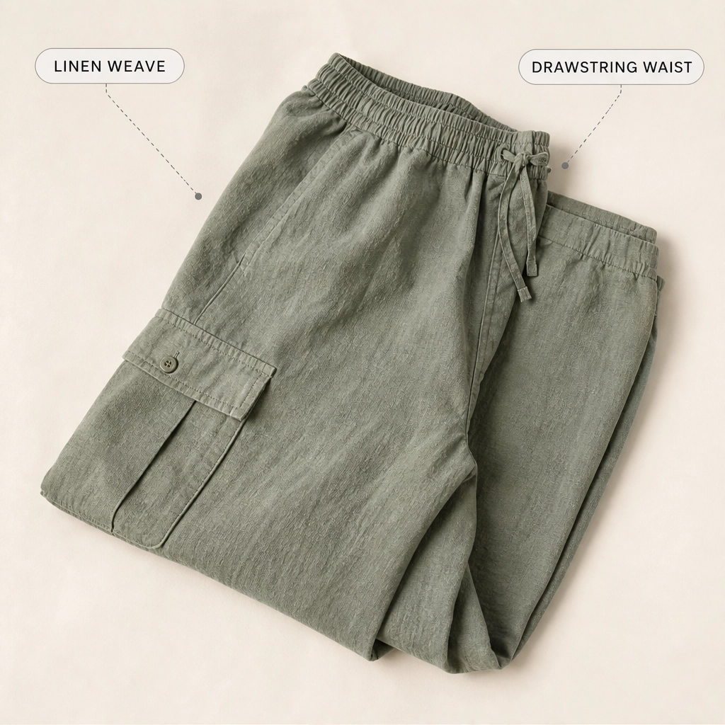 Driftwell™ – Breathable Cotton-Linen Wide-Leg Cargo Pants + 50% OFF