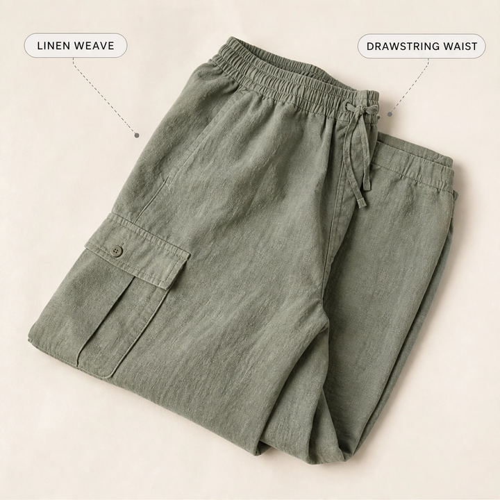 Driftwell™ – Breathable Cotton-Linen Wide-Leg Cargo Pants + 50% OFF
