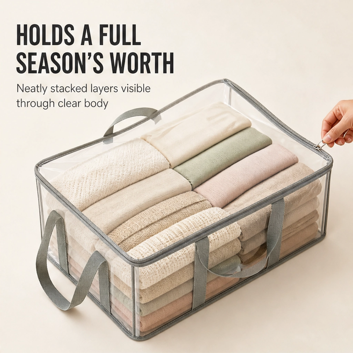 Stackholm™ – Clear Heavy-Duty Stackable Storage Bag for Clothes, Bedding &amp; Moving + 50% OFF