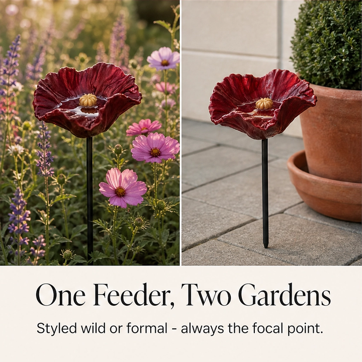 Bloombrook™ – Weatherproof Floral Bird Bath &amp; Water Feeder Garden Stake + 50% OFF