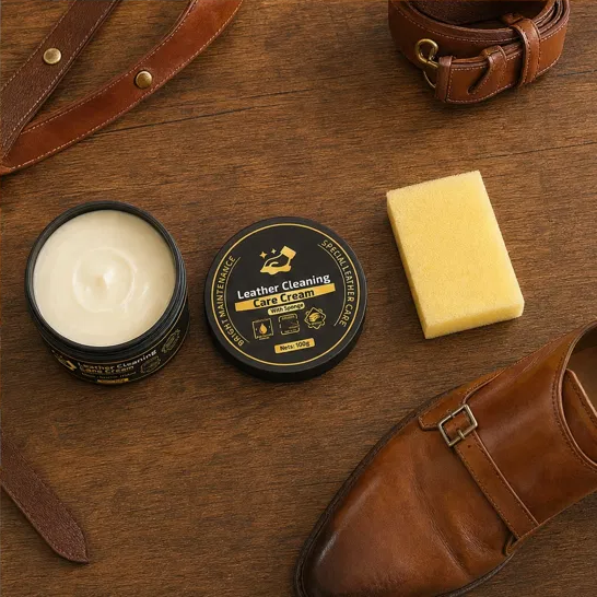 Hidewell – Clean, Nourish &amp; Protect All-in-One Leather Care Cream with Sponge + 50% OFF