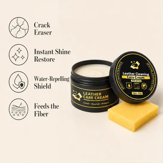 Hidewell – Clean, Nourish &amp; Protect All-in-One Leather Care Cream with Sponge + 50% OFF