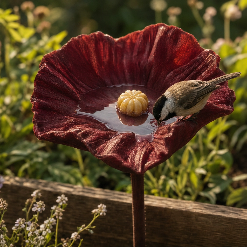 Bloombrook™ – Weatherproof Floral Bird Bath &amp; Water Feeder Garden Stake + 50% OFF