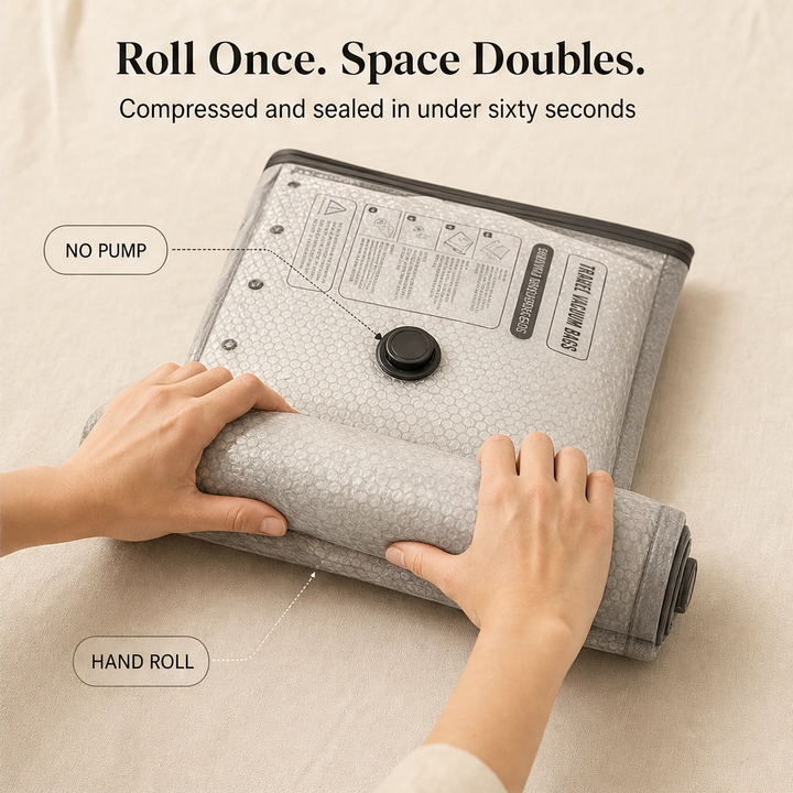 PackVault™ – Cordless Pump Travel Vacuum Compression Bag Set + 50% OFF