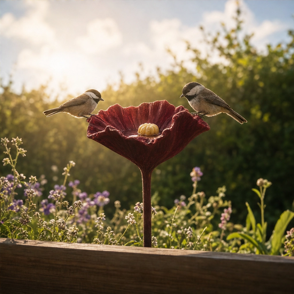 Bloombrook™ – Weatherproof Floral Bird Bath &amp; Water Feeder Garden Stake + 50% OFF