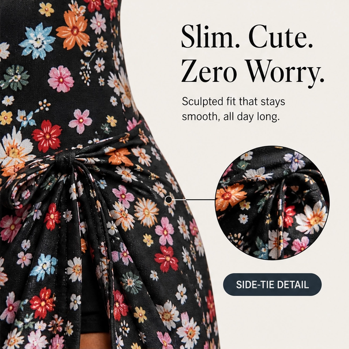 Solène – Tummy-Control Skirted One-Piece Swim Dress with Built-In Shorts + 50% OFF