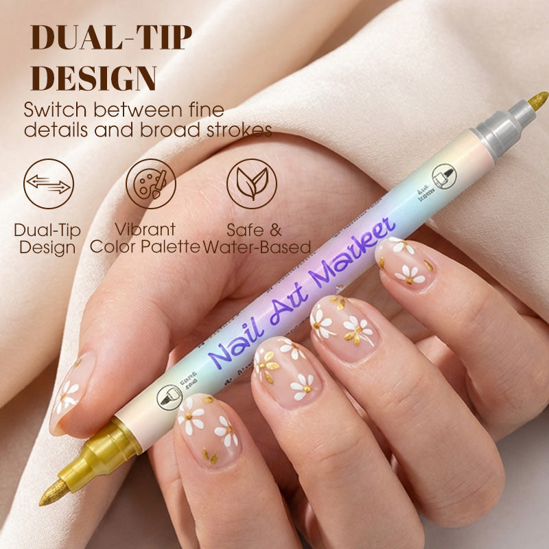 Petalink™ – Dual-Tip Nail Art Marker Pens, Water-Based &amp; Quick-Dry + 50% OFF