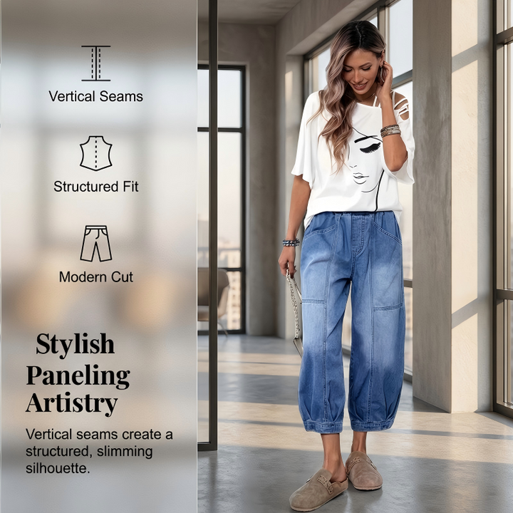 Willowfold™ – High-Waist Elastic Cropped Wide-Leg Jeans + 50% OFF