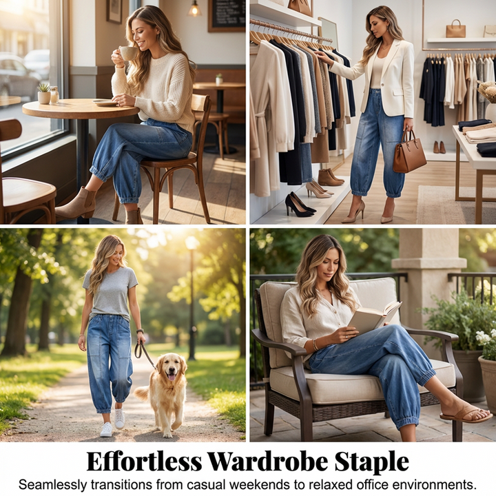 Willowfold™ – High-Waist Elastic Cropped Wide-Leg Jeans + 50% OFF