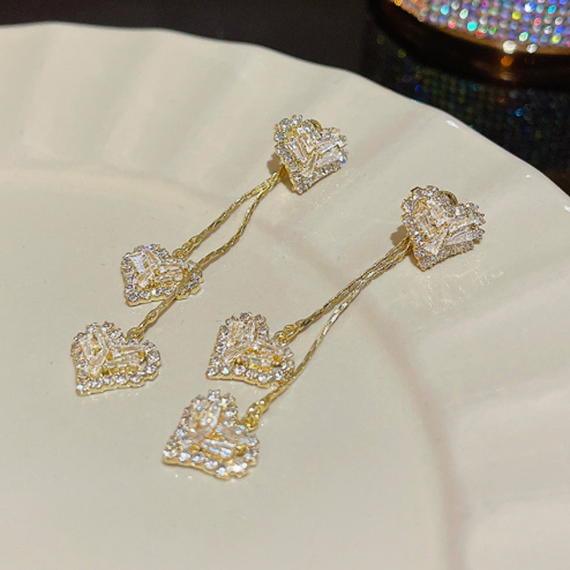 Lumelle™ – Cascading Crystal Heart Drop Earrings + 50% OFF