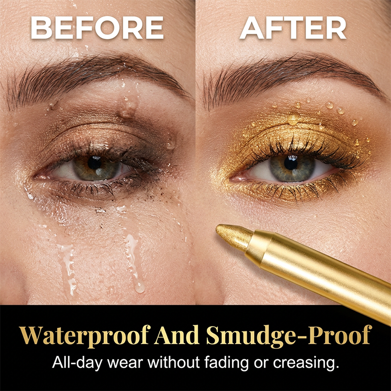 Lustara™ – Waterproof Shimmer Eyeshadow Stick Set with Built-In Blending Sponge + 1+1 FREE