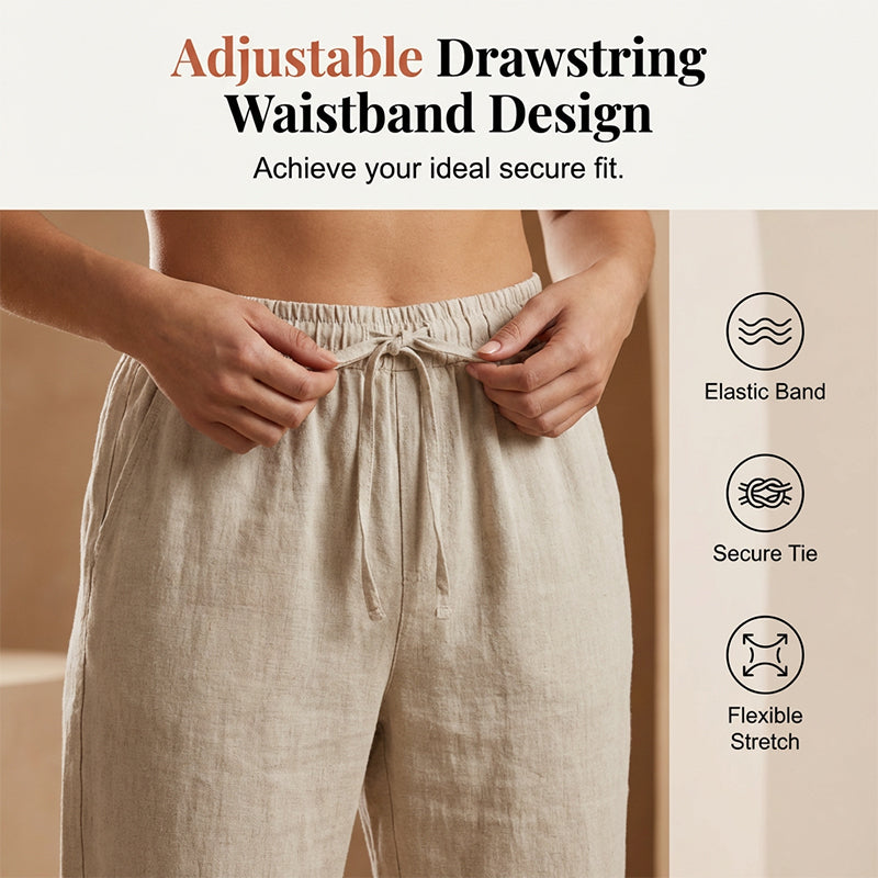 Linwood™ – Breathable Cotton-Linen Capris with Drawstring Waist &amp; Deep Pockets + 50% OFF