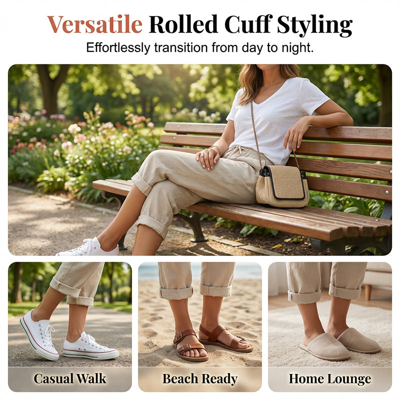 Linwood™ – Breathable Cotton-Linen Capris with Drawstring Waist &amp; Deep Pockets + 50% OFF