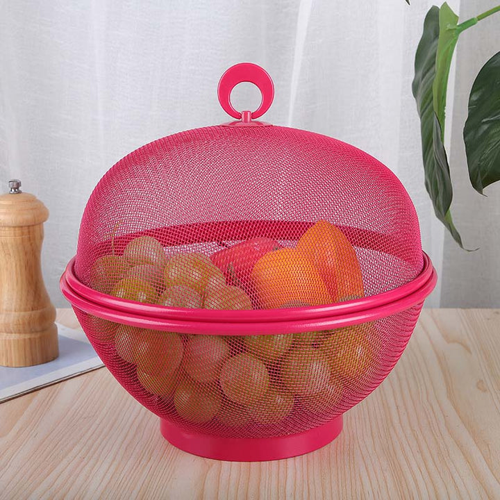 Larder™ – Breathable Mesh Fruit Basket with Lid &amp; Built-In Colander + 50% OFF