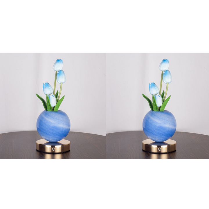 Petalune™ – Glass Globe Tulip Bouquet Night Light with Soft Warm Glow + 50% OFF