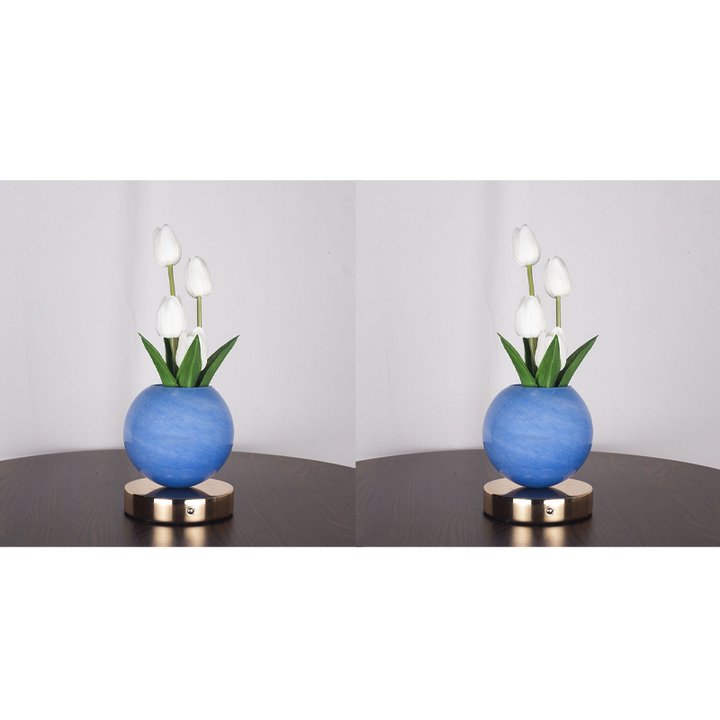 Petalune™ – Glass Globe Tulip Bouquet Night Light with Soft Warm Glow + 50% OFF