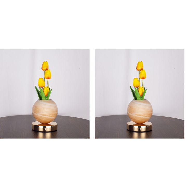 Petalune™ – Glass Globe Tulip Bouquet Night Light with Soft Warm Glow + 50% OFF
