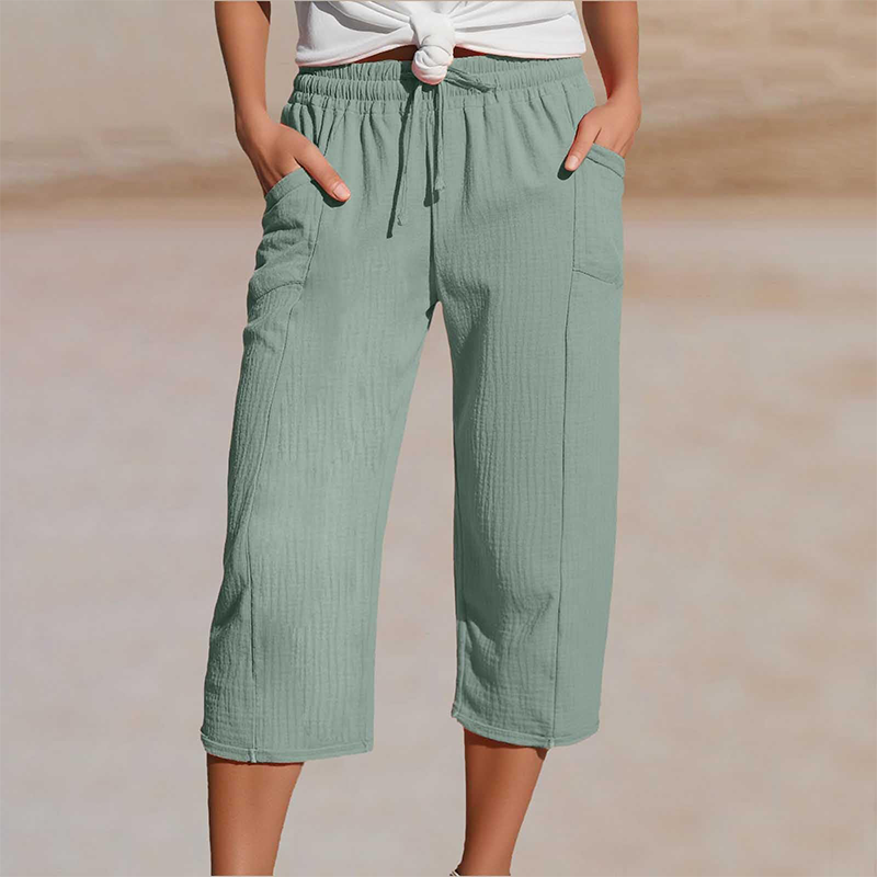 Linara™ – Breathable Wide-Leg Cropped Pants with Adjustable Waist + 50% OFF
