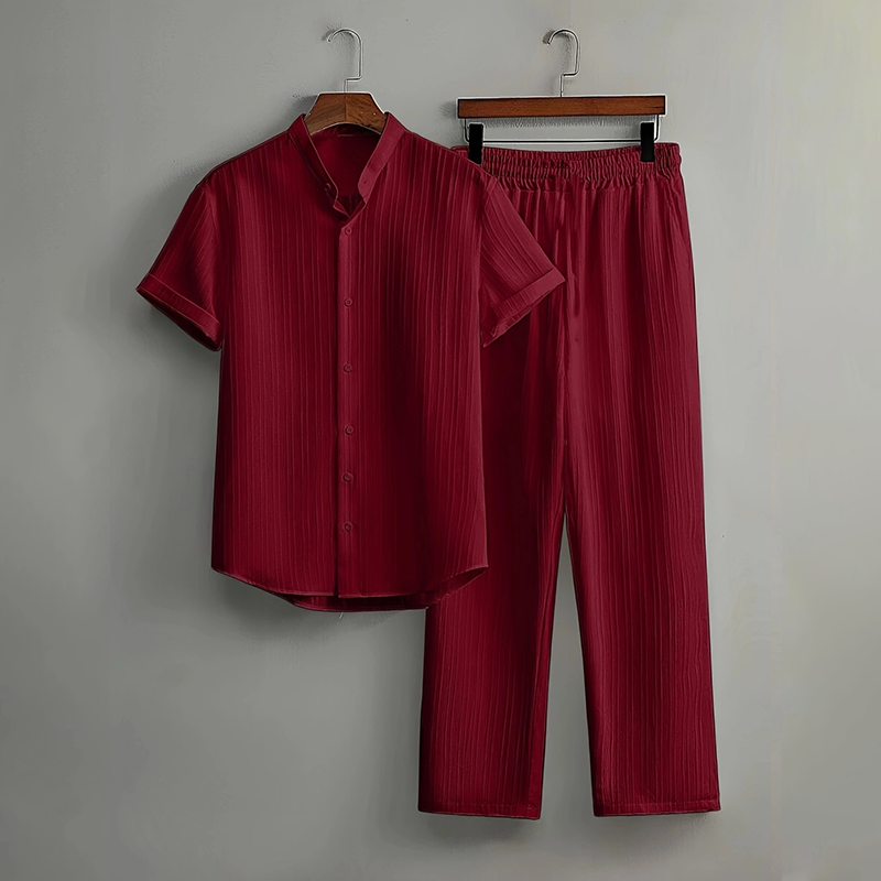 Driften™ – Textured Breathable Short-Sleeve Shirt &amp; Pants Set + 50% OFF