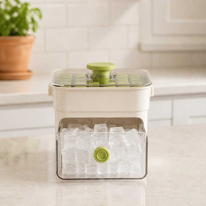 Glacio™ – Press-Release Ice Cube Tray with Sealed Storage Drawer &amp; Lid + 50% OFF